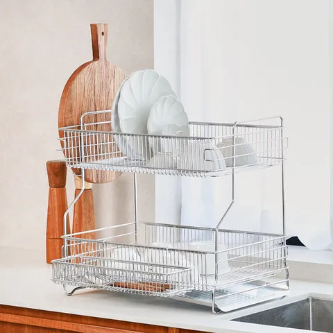 공감스토어 스텐304 설거지 싱크대 선반 그릇 정리대 식기건조대 2단 가로형