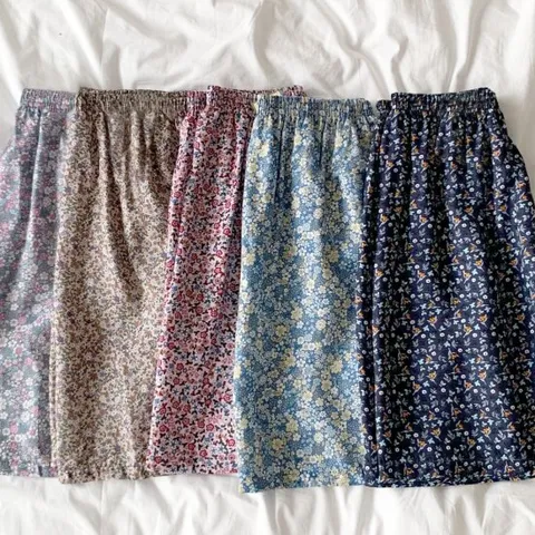 마리끄 국내생산 시원한 실내복 여성 인견 플라워 5부 7부 바지