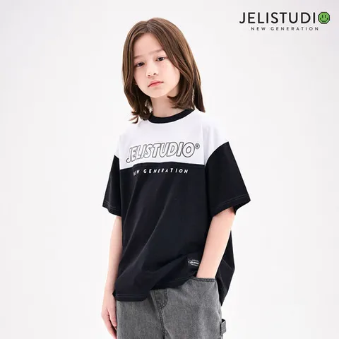 [젤리스튜디오] 컬러블록오버핏티셔츠