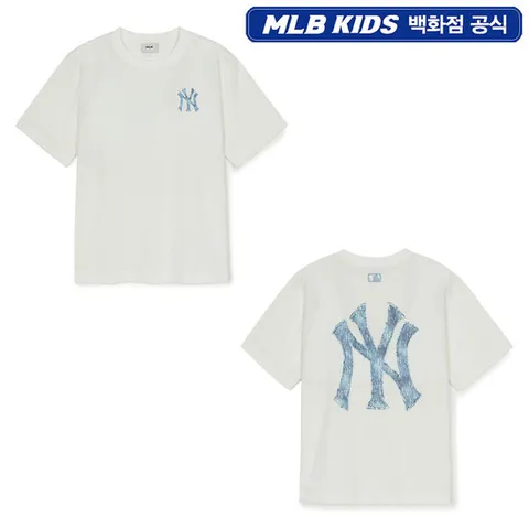 [ AK백화점 ][MLB KIDS] 빈티지 모노그램 빅럭스 티셔츠 - IVS (7ATSMV453)