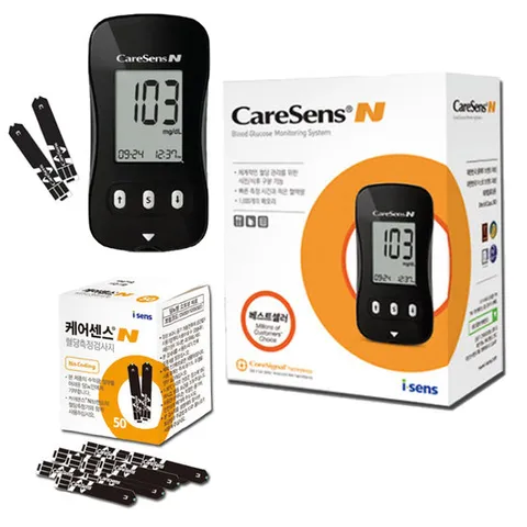 아이센스 케어센스N 혈당계+시험지 60매+채혈침100개+알콜솜100매 당뇨 측정 소모성 재료