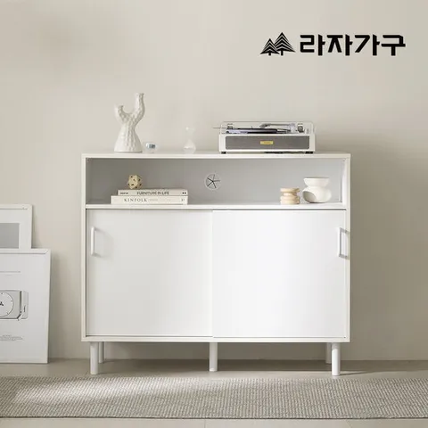 라자가구 밀라 슬라이딩 거실 베란다 다용도 미닫이 멀티 수납장 1000
