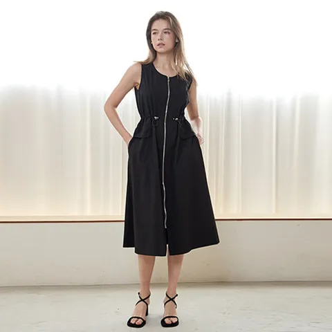 [레코브]허리스트링 집업 민소매 원피스 LK61D6OP514X