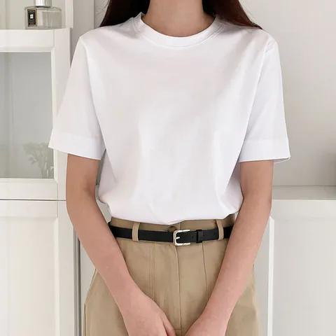 [LBRAND] 포멀한 실켓 반팔 티셔츠