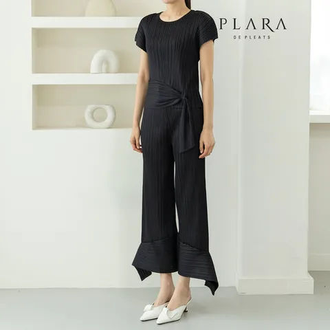 플라라 (88까지)플리츠인풋블라우스+팬츠SET