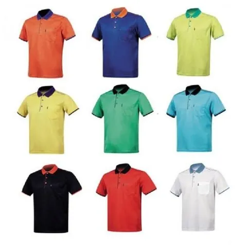 기능성 남자 단추 반팔티 쿨티 카라티셔츠 배색 티셔