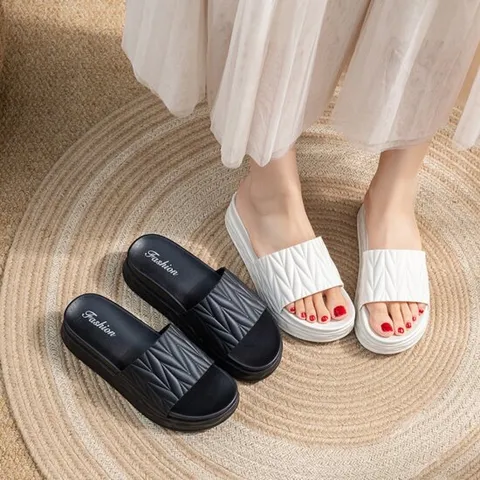 여성 통굽 키높이 셔링 슬리퍼 여성슬리퍼 통굽슬리퍼 소프트 사무실 여름 경량 여자 슬리퍼 키높이슬리퍼 병원 간호사 실내 거실 실내화