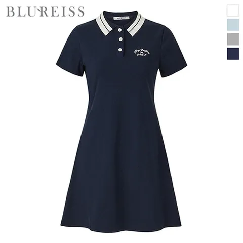 배색 오픈 카라 테니스 원피스_BI5M3OP3171