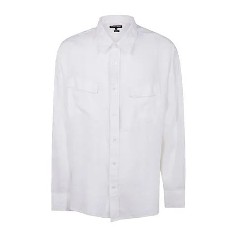 마이클코어스 투 체스트 포켓 리넨 버튼업 오버 셔츠 CS540794Y