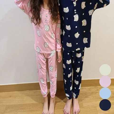 유아 스판 내복 홈웨어 잠옷 상하의 긴팔 긴바지 세트