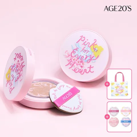 에이지투웨니스X사키 핑크 포 에브리 하트 에디션 디오리진 에센스 팩트X2개 세트(본품2+리필2) (SPF50+)