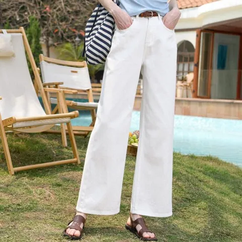 피그먼트 트윌 화이트 진 와이드팬츠 (택가 75,800원)