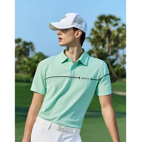 헤지스 골프 25SS 그린 남성 여름 반팔 카라 니트 HUSW5B311E1