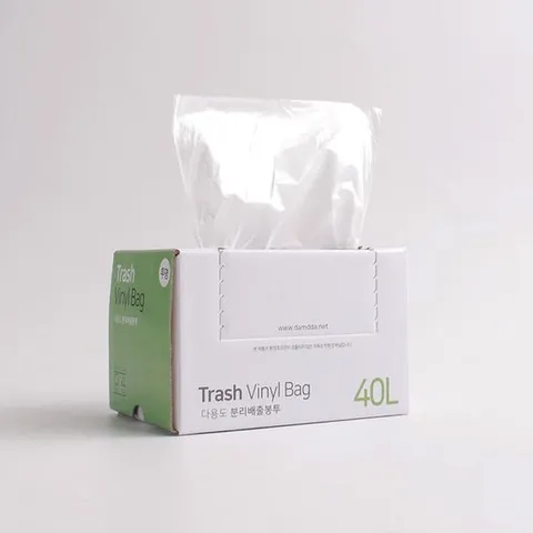 뜯어쓰는분리수거롤백 20L쓰레기봉투 투명비닐봉지 비닐봉투백 손잡이봉투 뽑아쓰는비닐백 대용량봉투 비닐