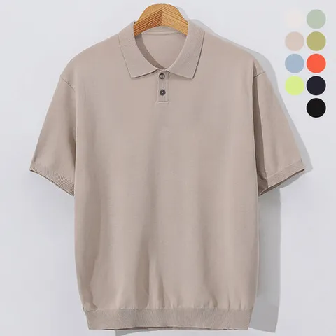 [후앙스] 카라넥 비스코스 니트 반팔 티셔츠 GOCT3074