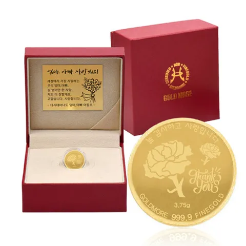 순금 코인 카네이션 37.5g 24K 추석 은사님 부모님 선물 기념품