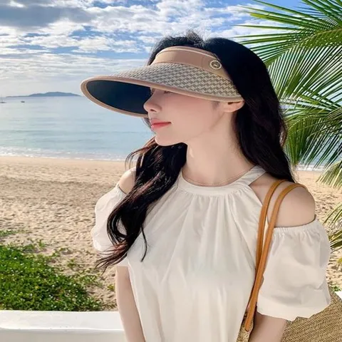 여성 하운드체크 햇빛차단 고급 썬캡 골프 여름 선캡