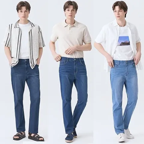 [뱅뱅]25SS 남성 썸머 라이크라 스트레이트 데님 3종