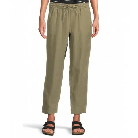 엘엘빈 프리미엄 린넨 브리지 풀온 앵클 팬츠 올리브 그레이