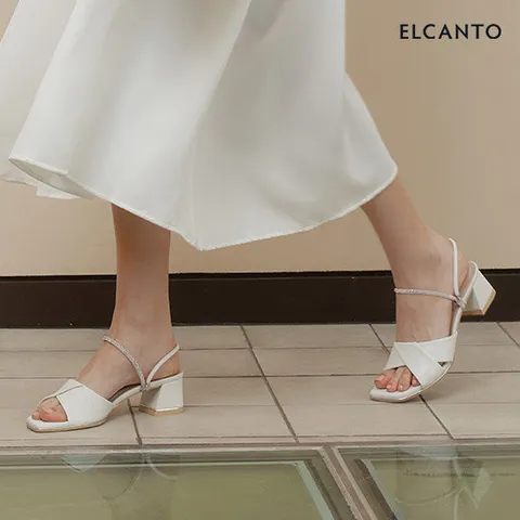 엘칸토 인텐스 여성 엑스 스트랩 투웨이 미들힐 샌들 4.5cm LCWW55I526