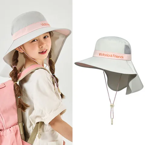 [빅토리아앤프렌즈] 하드챙 플랩썬햇_밀키그레이 (키즈~성인)