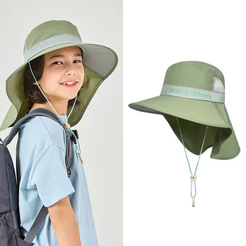[빅토리아앤프렌즈] 하드챙 플랩썬햇_세이지그린 (키즈~성인)
