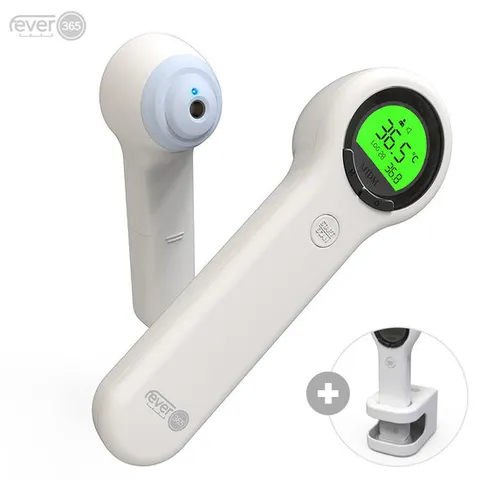 비접촉 적외선 체온계 피버365 (화이트) 0.1초 측정 +거치대 LCD4컬러 국내제조