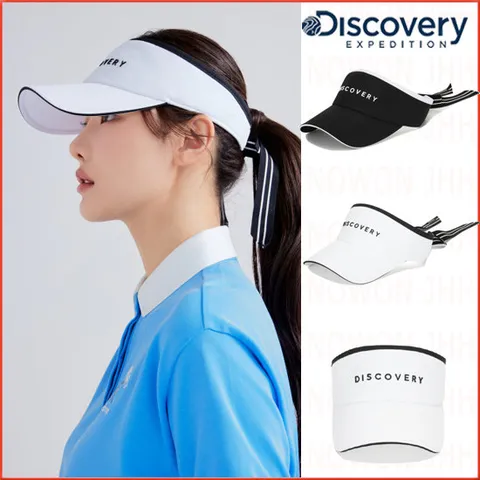 [ 롯데백화점 ]디스커버리 24년 이월/할인 여성 모자 리본 썬캡 테니스 골프 선바이저 DXCP6034N-DXNW
