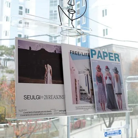 아크릴 무타공 선반 벽책꽂이 투명 50x900mm_A900_037