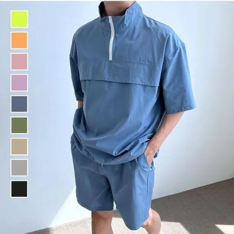 반바지 숏팬츠 쇼츠 예쁜 시원한 아노락 남자 반팔 상하세트 여