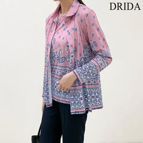 가을 페이즐 빅사이즈 반팔 가디건 앙상블 셋트 40-50대 마담옷