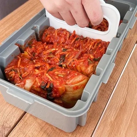 NEW 고급형 김치 커터 밀폐용기 김치자르미 김치용기 핸디용기 김치보관용기 손잡이용기 밀폐용기 주방용기