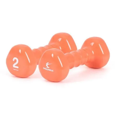 아이워너 아령 PVC 삼각아령 2kg (단품1개) (밀키오렌지) 헬스용품 홈트