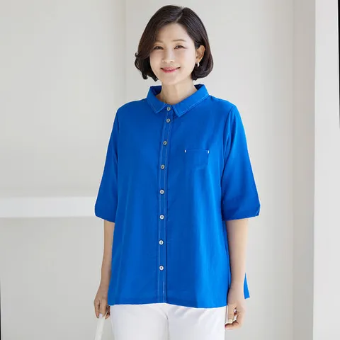 [김여사] (~99size) 스티치 카라 인견셔츠 3BL504207