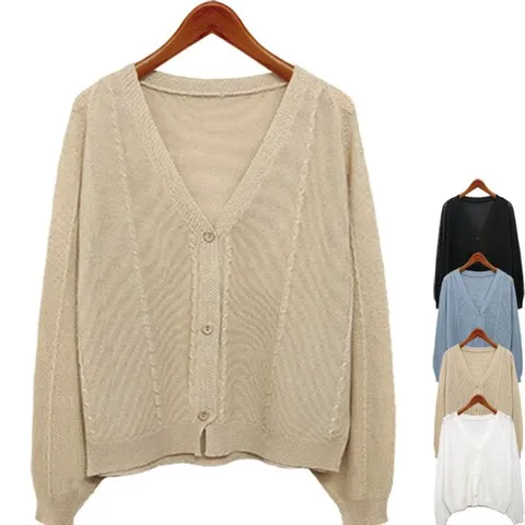 시원한 여름 루즈핏 망사니트 여성가디건/래글런/미시/꽈배기가디건/4컬러/하얀비[무료배송]