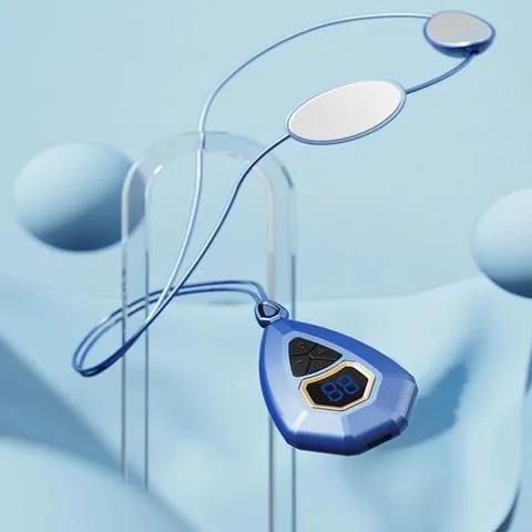 저주파 마사지기 미니 목걸이형 충전식 목 어깨 저주파안마기