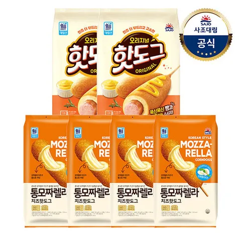 [대림냉동] 대림선 핫도그 800g x2개 +통모짜렐라치즈 핫도그 400g x4개