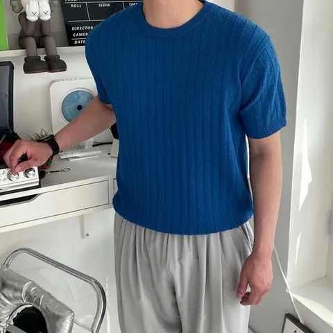 남자부클반팔니트 남자린넨니트