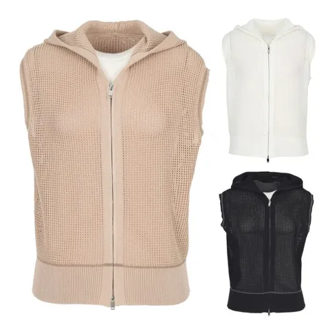 여름 썸머 베스트 후드 망사 니트 여성 골프 조끼 DPMLVE57
