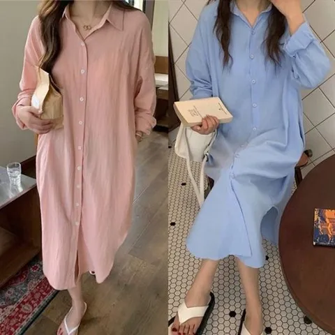 셔츠가디건 셔츠 여성 추천 롱 원피스 꾸안꾸 가디건