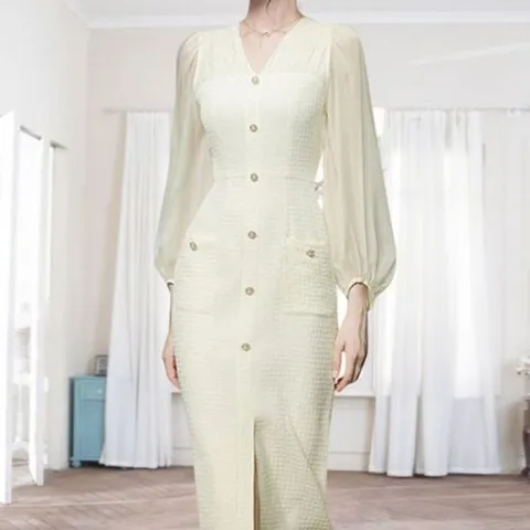 시스루 여자 원피스 데일리 돌잔치 홀복 파티룩 슬림 모임