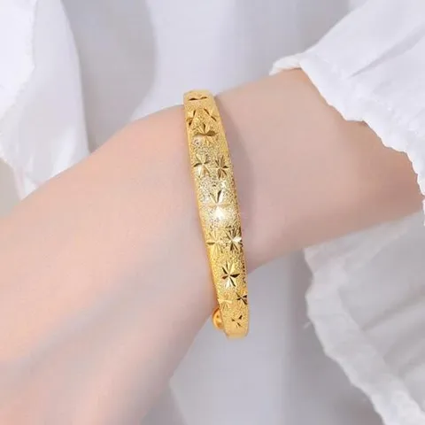 변색없는 18k 특수 압축 도금 팔찌 어라운드 / 변색없는 빅 사이즈 주얼리 무늬 여성 여자 금도금 골드 두꺼운 굵은 악세사리 주얼리 패션 무알러지