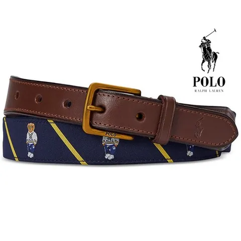 폴로 랄프로렌 Polo Ralph Lauren 19363992 남자 폴로 베어 가죽 트림 벨트