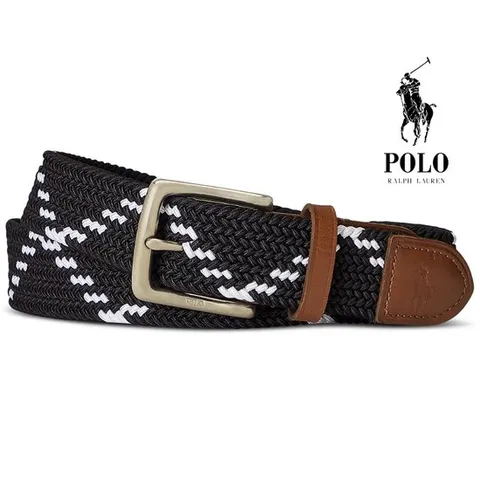 폴로 랄프로렌 Polo Ralph Lauren 19363978 남자 가죽 트림 웹베드 벨트