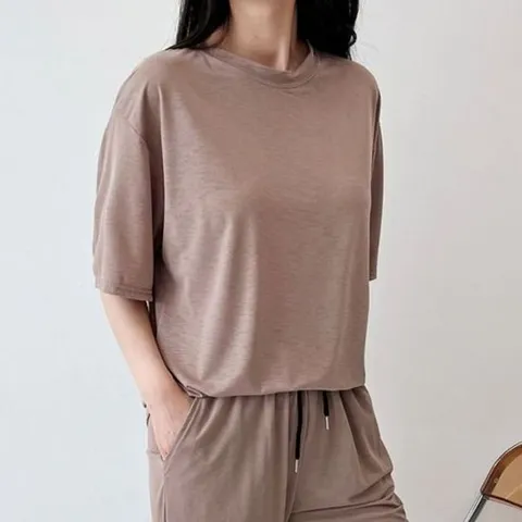 쿨반팔티 여자 베이직 루즈핏 쿨티셔츠 아이스 올데이 여성 냉