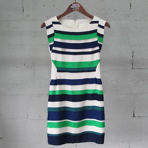 [스미스마켓] 시스템 네이비+그린 원피스 여성의류