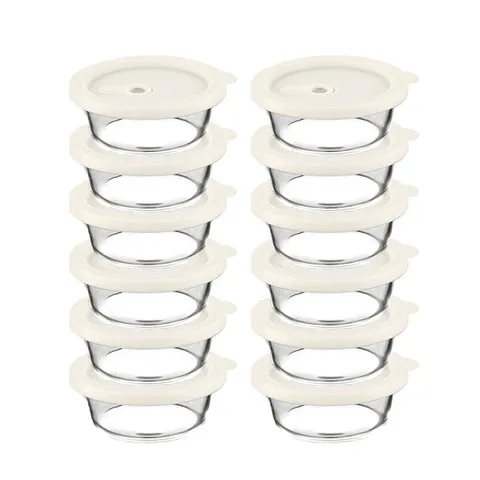 내열오븐유리 촉촉한 즉석한끼용기(원형 400mlx6p)-2개 밥용기 유리용기 냉동밥보관 찜기 반찬통