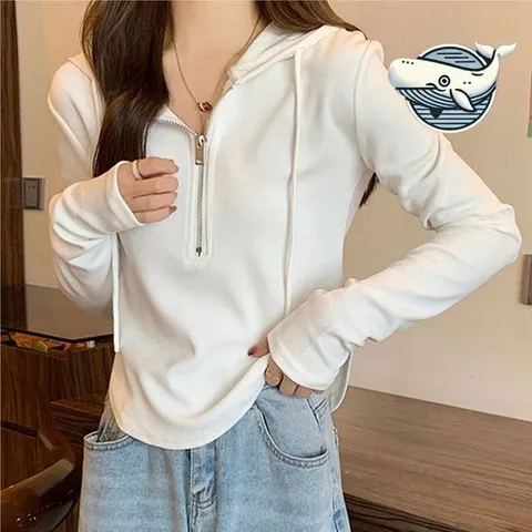 여성여름티셔츠 편안한 스타일 기본핏 후드 긴팔 티셔츠 캐주얼