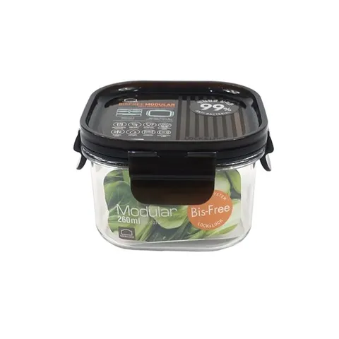 비스프리 모듈러 정사각 260ml LBF450 플라스틱용기 보관용기 주방용품 투명용기 모듈러 사각용기 음식보관
