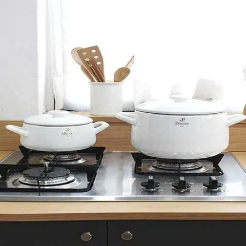 냄비대 - 일본산 후지호로 법랑 냄비 4스타일 화이트냄비 전골냄비 찜냄비 찌개냄비 국냄비 요리용냄비 조